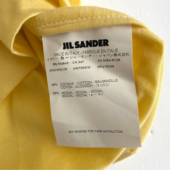 Jil Sander Short Sleeve Blouse Top Yellow Size L - Picture 5 of 8